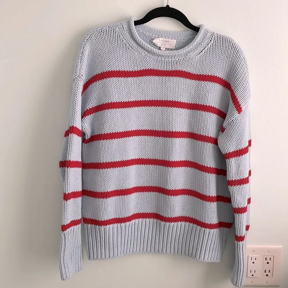 La‎ Ligne Marina blue red striped cotton sweater XXS - Picture 5 of 5